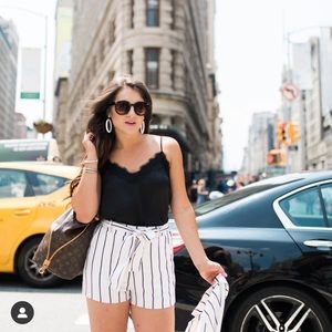 Striped poet bag shorts forever 21 size small